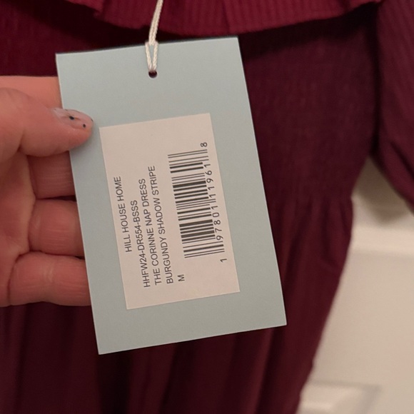 Hill House Burgundy Corinne Shadow Stripe Dress - Picture 3 of 4